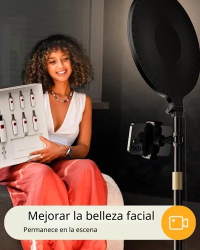 Miniatura 2 de Anillo de luz de 10.5 pulgadas con soporte y soporte para teléfono, trípode de 69 pulgadas para iPhone con luz, luz LED profesional para grabación