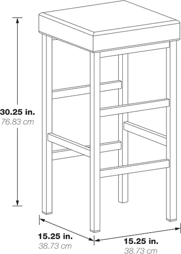 Miniatura 3 de OSP Home Furnishings Taburete sin respaldo con marco dorado, 30 pulgadas, negro