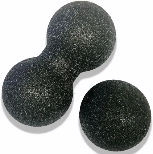 Bola de masaje de maní duro, bola doble para terapia de punto de activación, liberación miofascial, masaje de tejido profundo y relajación de
