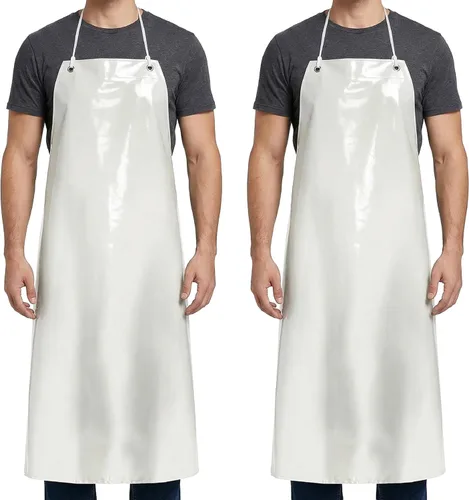 Miniatura 8 de Xpose Safety Heavy Duty Vinyl Waterproof Aprons, White - For Home, Industrial and Commercial Use - Chemical Resistant Blanco
