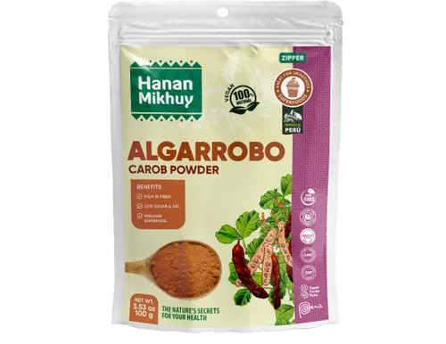 Miniatura 7 de HANAN MIKHUY Algarrobo en polvo 100% natural - Sin gluten, vegano, sin OMG, superalimento de alto contenido de fibra de Perú sin cafeína y sin