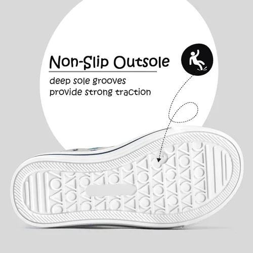 Miniatura 5 de K KomForme - Tenis de lona para niños y niñas de dibujos animados con doble velcro