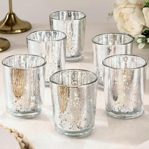 Miniatura 10 de LETINE 6pcs Blue Votive Candle Holders – Standard Votive Size for Regular Votive Candles– Tea Light Candles Holder, Candle Holder for Summer