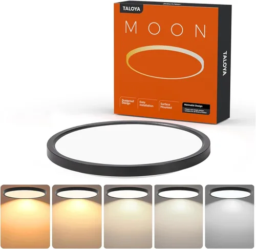 Miniatura 23 de TALOYA Lámpara de techo regulable de montaje empotrado, 10 pulgadas, 20 W, 5 CCT, lámpara de techo LED para dormitorio, cocina, sala de estar