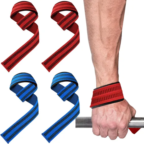 Miniatura 13 de Paquete de 4 correas de levantamiento para levantamiento de pesas, correas de elevación para entrenamiento de fuerza en el gimnasio, peso muerto