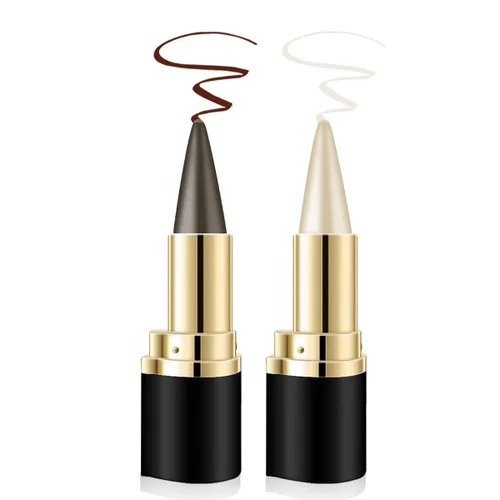 Juego de delineador de ojos de gel de 2 colores, delineador de ojos crema de secado rápido, impermeable, a prueba de manchas y acabado mate de larga