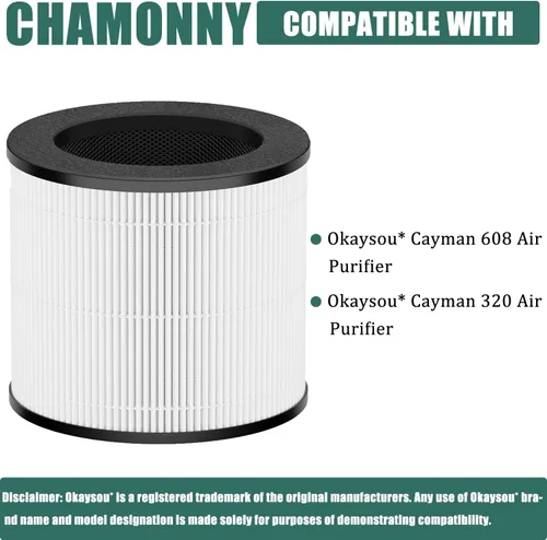 Miniatura 2 de Cayman 608/320 Replcement de filtro, compatible con Okaysou (Oksou) Cayman 608/320 purificador de aire, filtro 3 en 1 H13 True HEPA y filtro