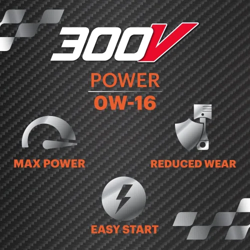 Miniatura 4 de Motul 110855 300V 0W-16 POWER Car Racing Motor Aceite Aceite Completo Sintético Motor Lubricante 2 Litros Alto Rendimiento 4 Tiempos Ester Core