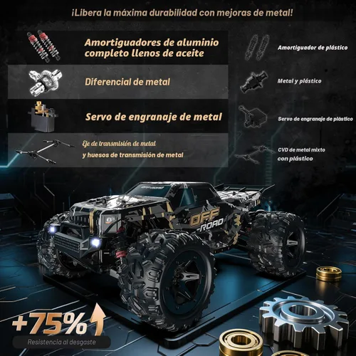 Miniatura 2 de DEERC 9309E - Coches RC todoterreno rápidos para adultos 40KPH, camioneta monstruo de control remoto todoterreno eléctrico 4WD, coche de alta