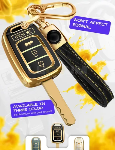 Miniatura 6 de Lucrum Compatible con funda para llavero Honda y llavero de cuero - Estuche de llavero de TPU para Accord Civic CR-V HR-V Pilot Ridgeline SE LX