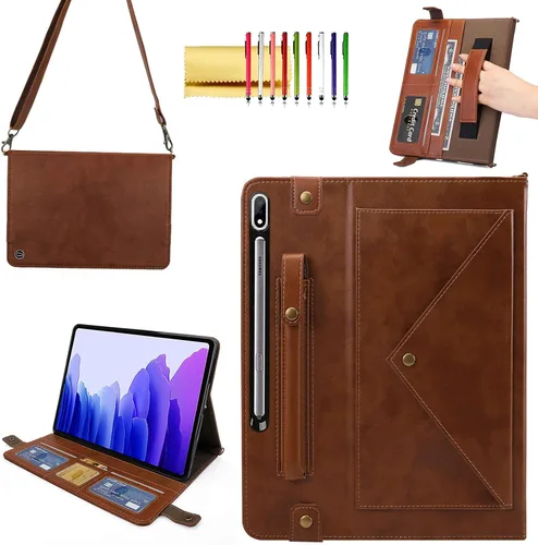 Miniatura 46 de Bolso Funda para Samsung Galaxy Tab S10 FE/S9 FE 10.9"/S9/S8/S7 11", Techcircle Folio con Soporte Cruzado, Billetera con Ranura para Lápiz S Pen