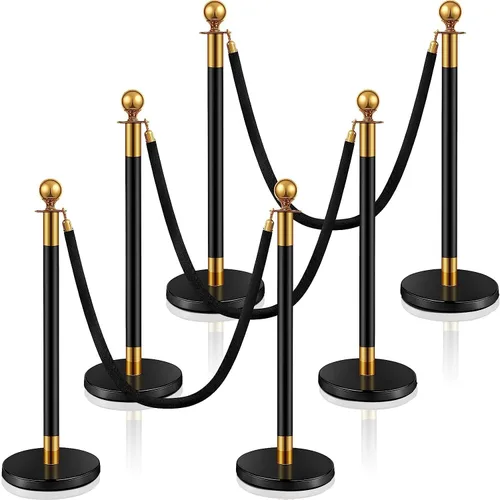 Miniatura 11 de Ferraycle 4 piezas 2025 Prom de acero inoxidable soporte 5 pies de cuerdas de terciopelo y poste para barreras de control de multitudes