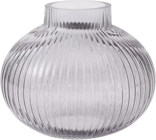 Miniatura 55 de Jarrón redondo de cristal, floreros para ramo, jarrones de vidrio acanalado para flores, pequeño jarrón transparente para sala de estar, oficina