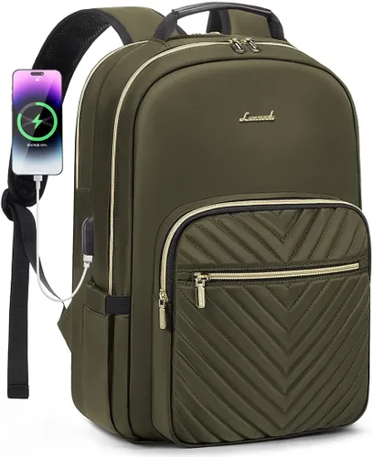 Miniatura 13 de LOVEVOOK - Mochila para laptop de 15.6 pulgadas para mujer, linda mochila de viaje con asa superior, mochila profesional para computadora, mochila