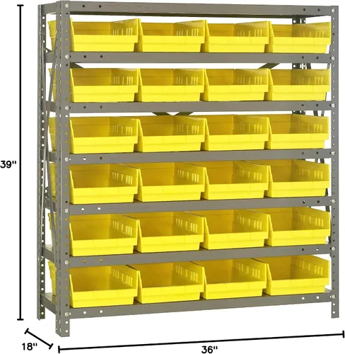Miniatura 395 de Quantum QSBU-245BK Heavy Duty Shelving Unit with (7) Shelves and (24) QUS245 Black Bins for Garage Warehouse Storage Distribution 400 lb Load