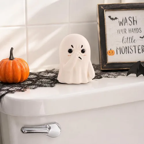 Miniatura 3 de Linda estatua de fantasma de nariz sostenible, decoración de estante de baño peculiar, divertida decoración de inodoro, regalo creativo único