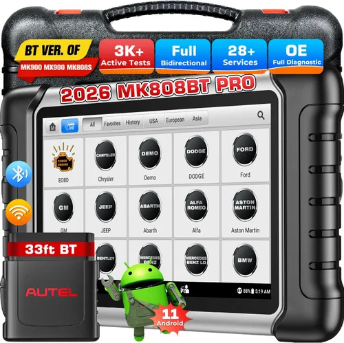 Autel MaxiCOM MK808BT Herramienta de escaneo de diagnóstico automotriz, 2021 más reciente actualizado Ver. de MK808 MX808, 25 funciones especiales,