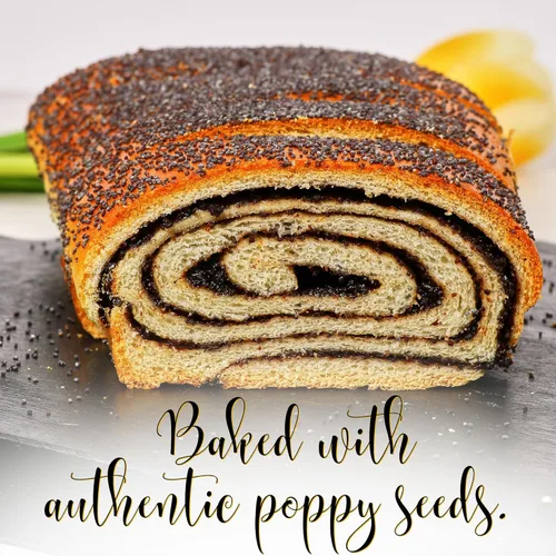 Miniatura 6 de Pastel de semillas de amapola Comida tradicional húngara Deliciosa y deliciosa Pastel de levadura con relleno de semillas de amapola 16