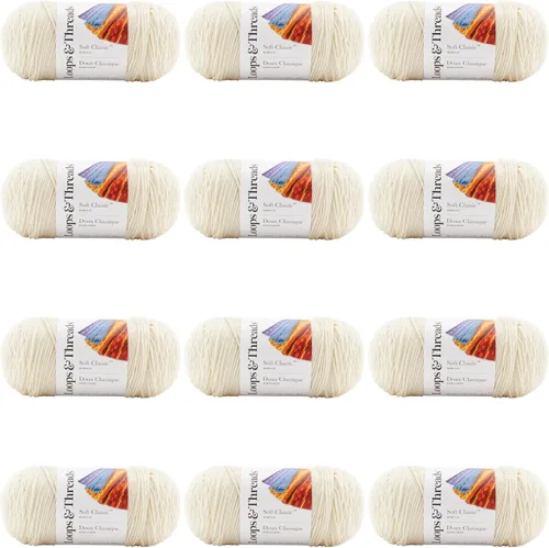 Miniatura 46 de MICHAELS Paquete de 12: Hilo sólido Soft Classic™ de Loops & Threads®