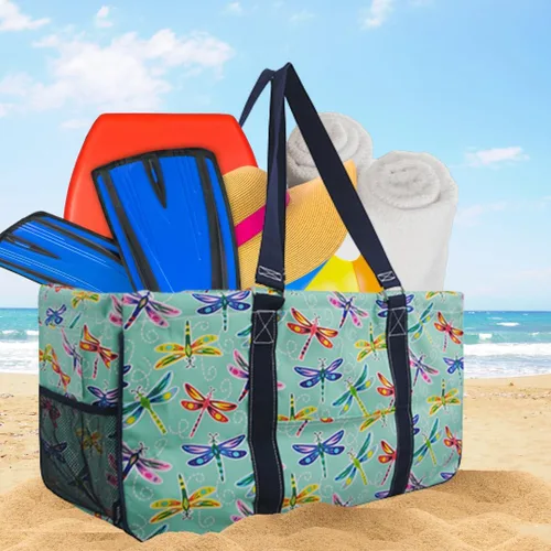 Miniatura 55 de NGIL Bolsa de comestibles reutilizable extra grande plegable de gran tamaño para comestibles, almacenamiento, picnic, playa, Estampado