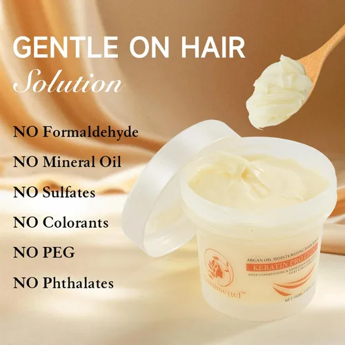 Miniatura 3 de Máscara de cabello de colágeno, máscara de cabello con aceite de argán de reparación profunda y acondicionador para el tratamiento del cabello