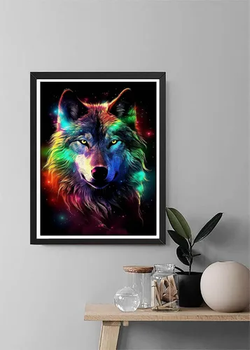 Miniatura 4 de Diymood Kits de pintura de diamantes 5D para niños y adultos, lobo - Kits de arte de diamantes para niños y adultos coloridos Taladro completo