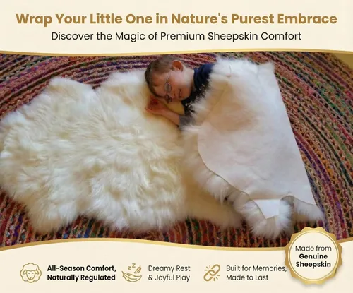 Miniatura 7 de Woolous Alfombra de piel de oveja auténtica, piel de cordero natural de Nueva Zelanda, manta de piel de oveja real para silla, dormitorio y sala