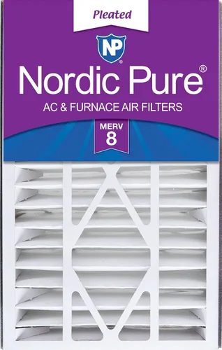 Nordic Pure 16x25x5 MERV 8 Air Bear Reemplazo 255649-105 Filtro de aire para horno de CA 1 paquete