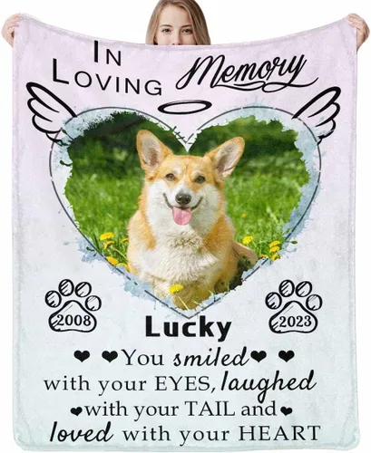 Miniatura 19 de Artsadd Manta de memoria personalizada, regalo personalizado con imagen de perro, manta conmemorativa, regalo de condolencias para amantes