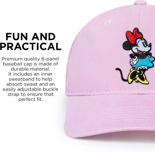Miniatura 5 de Disney Gorra de béisbol para adultos, gorra ajustable de Minnie Mouse para papá