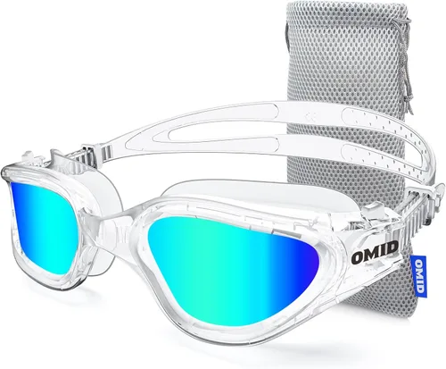 Miniatura 21 de OMID - Gafas de natación polarizadas P2, gafas antivaho para natación para hombres y mujeres adultas Marco A7-allblack Lente Plata