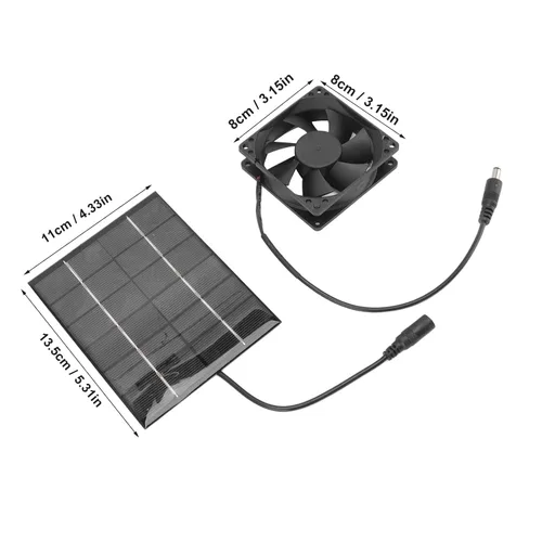Miniatura 6 de Ventilador solar, ventilador de panel solar, kit de ventilador de panel solar para pequeños gallineros, invernaderos, cobertizos, casas de mascotas