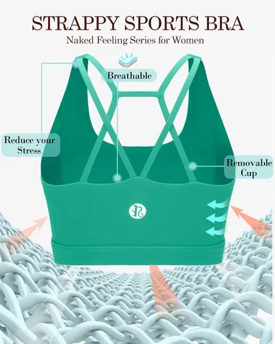Miniatura 112 de Brasieres deportivos para mujer, con relleno, tipo camiseta sin mangas, sexis, con espalda cruzada, de alto impacto, largos, ideales para practicar
