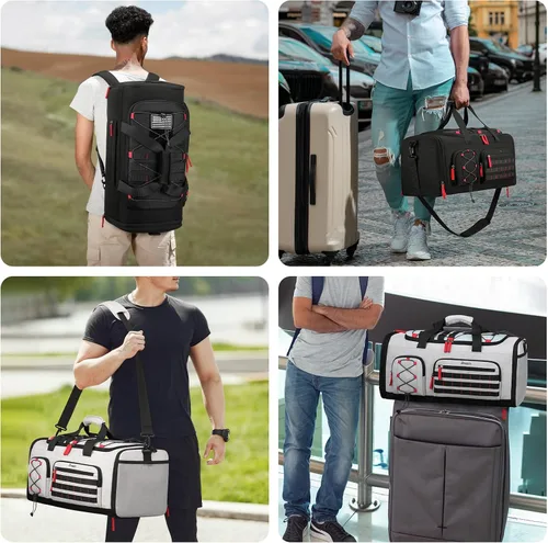Miniatura 6 de Bosstin Bolsa de gimnasio para hombres y mujeres, 45L de viaje, bolsa de lona deportiva, mochila de viaje para gimnasio, fin de semana, mochila