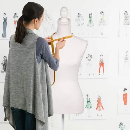 Miniatura 4 de Dkeli Maniquí de torso con base de trípode de madera, apto para clavar alfileres, para vestido de mujer, con altura ajustable de 60 a 67 pulgadas