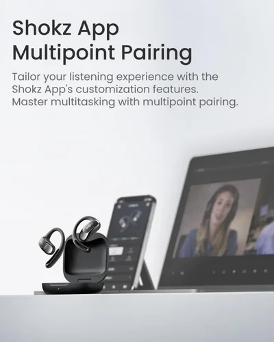 Miniatura 8 de SHOKZ OpenFit Air - Auriculares de oreja abierta, auriculares verdaderamente inalámbricos, resistentes al agua, ganchos seguros para uso diario