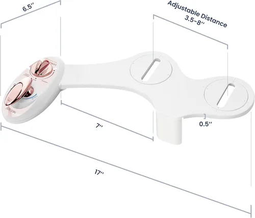 Miniatura 9 de LUXE Bidet NEO 320 - Agua caliente, boquilla doble, autolimpiante, accesorio de bidé no eléctrico para asiento de inodoro, presión de agua Oro rosa