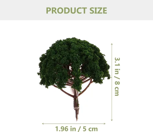 Miniatura 9 de 20 piezas de árboles modelo de plástico en miniatura para micro paisaje tren decoración de paisajes suministros de diorama