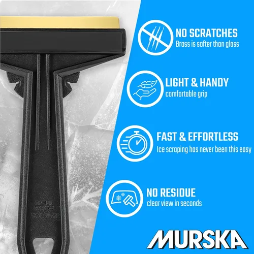 Miniatura 2 de Rascador de hielo para automóvil, hoja de latón, rápido, sin esfuerzo, eficiente y fácil, raspador de hielo de latón para parabrisas de automóvil