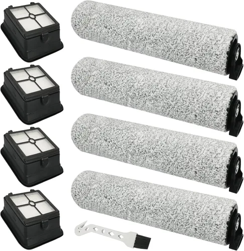 4 juegos de filtros HEPA de repuesto iFloor 3 y rollos de cepillo compatibles con iFloor 3 y Floor One S3 aspiradora inalámbrica en seco y húmedo
