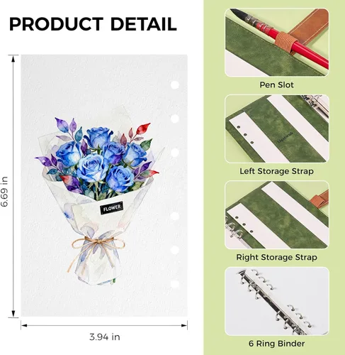 Miniatura 6 de Lightwish Cuaderno de bocetos de acuarela, 100% algodón, prensa en frío de 10.58 oz/m², 6.69 x 3.94 pulgadas, 20 hojas, encuadernado en carpeta