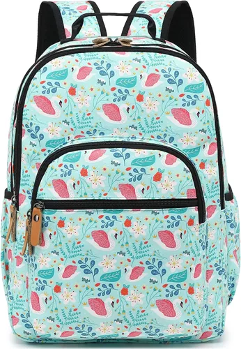 Miniatura 16 de Leaper Mochila para laptop para mujer: linda mochila floral para escuela, universidad, viajes, trabajo, mochila ligera para niños, Negro margarita