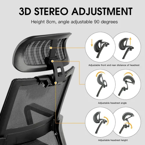 Miniatura 5 de El accesorio para reposacabezas de silla de oficina, puede ajustar la altura, inclinación y distancia entre la parte delantera y trasera. El