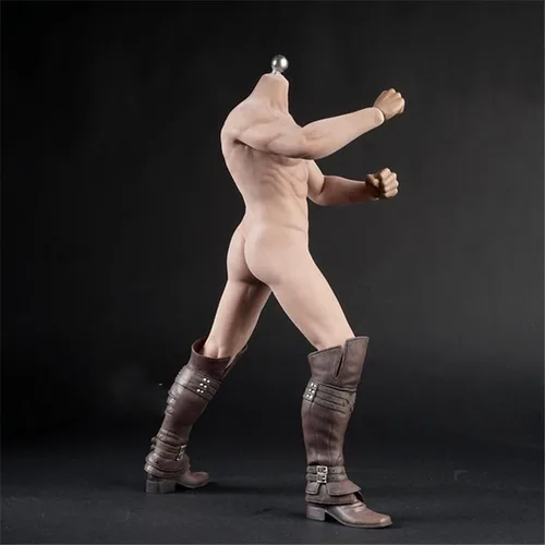 Miniatura 4 de Modelo de zapatos masculinos a escala 1/6, botas largas marrones para hombre, botas altas sólidas, accesorio para cuerpo de figura de acción