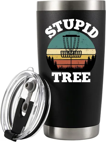 Panvola Loco Árbol Divertido Regalos de Juego de Disc Golf Para Papá Mamá Abuelo Abuela De Hijo Hija Esposo Esposa Vaso Aislado al Vacío Retro de