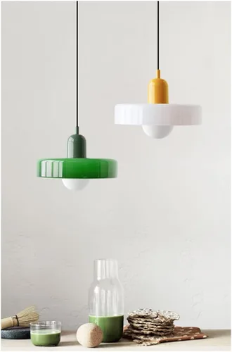 Miniatura 3 de Lámpara Colgante de cristal moderno de mediados de siglo, lámpara colgante de techo retro de 1 luz, lámpara creativa individual lámpara de comedor