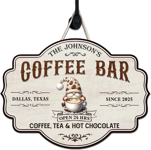 Miniatura 31 de Letrero de madera de barra de café personalizado, placa de pared para decoración de cocina, regalos personalizados para amantes del café, café 02