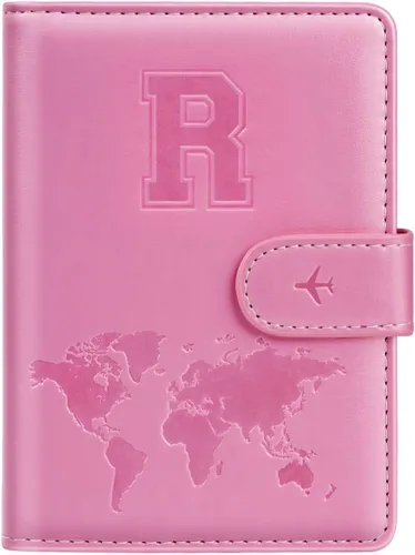 Miniatura 43 de Funda para Pasaporte Personalizada con Letra de la A a la Z, Billetera de Viaje con Bloqueo RFID, Funda para Pasaporte, Estuche para Pasaporte