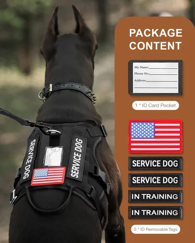 Miniatura 4 de FAYOGOO - Arnés táctico para perros de raza grande y mediana - Arnés transpirable de malla para perros a prueba de fugas con asa - Chaleco de perro