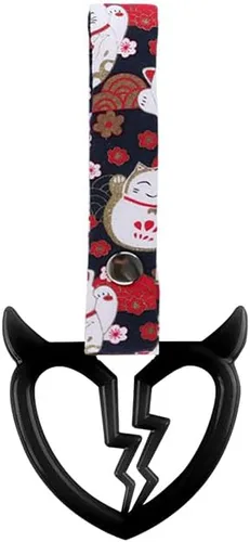 Miniatura 16 de Q1-TECH, JDM Tsurikawa Anillo japonés de metro, tren, autobús, mango de coche, cuerno de diablo, mango de corazón roto, correa de mano, parachoques